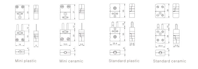 J / K/T/R/Sのタイプ標準的な熱電対の部品の熱電対コネクター