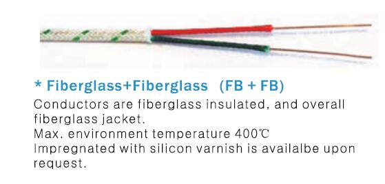 Kのガラス繊維の熱電対償いケーブル24AWGの固体、アメリカの標準をタイプして下さい