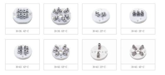 熱電対の部品C-3P-Cの陶磁器のブロックは、上塗を施してある黄銅21 - 30にAWGニッケルを被せます