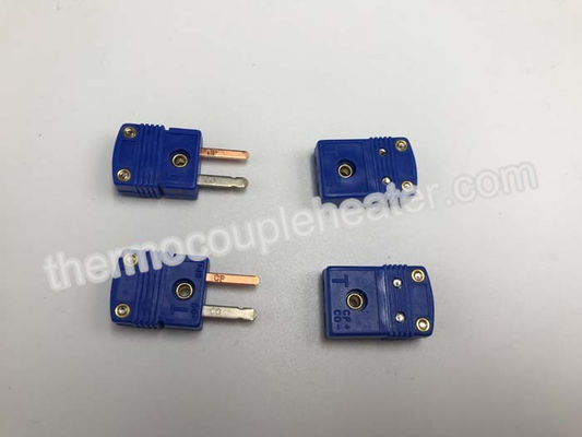 Type T Miniature Male And Female Connectors With Nickel - Plated Iron Materials , Blue Color