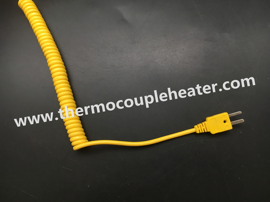 延長ばねケーブルが付いている熱電対のプラグのタイプK