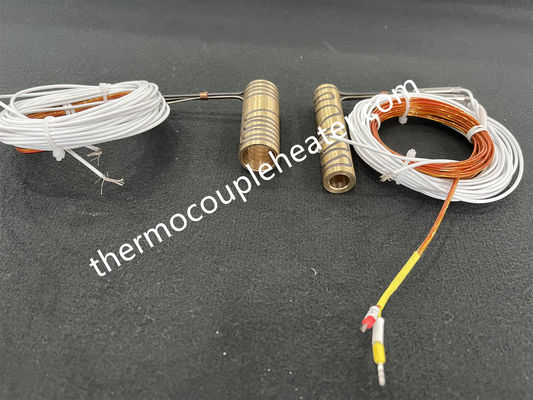 Hot runner injection mold components pressed in brass heater for hot runner systems