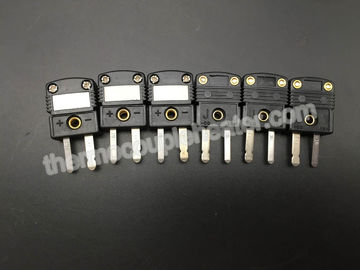 黒い熱可塑性の小型熱電対コネクターの女性は熱電対ワイヤー コネクターを分けます