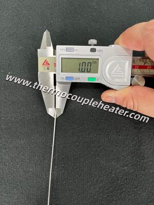 超薄型 1.0×100mm PT100 RTD センサー 精密度の高いミニチュア温度探査機