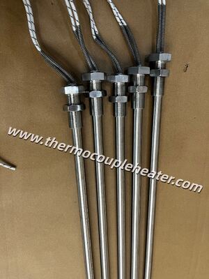 SS316L Screw-in Immersion Cartridge Heater With Hex Nut Fitting For Industrial Oil Heating