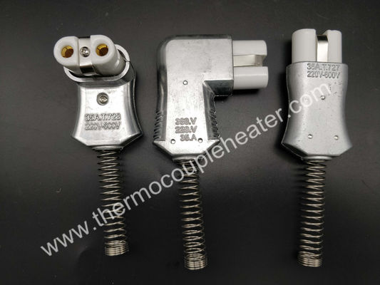 産業ヒーターの高温陶磁器のプラグのコネクターはまっすぐに220V-600V 35Aを曲げた